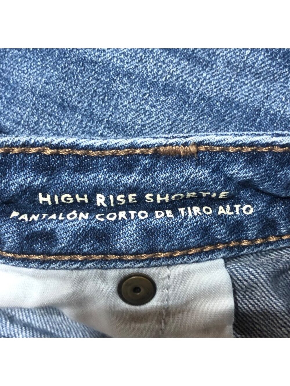 Universal Thread High Rise Shortie Jean Shorts Button Fly Denim Raw Hem Distress - Picture 5 of 9